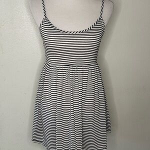 Audrey 3+1 Black and White Striped Mini Dress